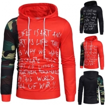 Fashion Letters Printed Long Sleeve Men's Casual Hoodie