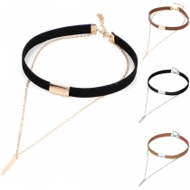Retro Style Alloy Stick Pendant Choker Necklace