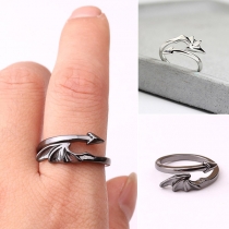 Simple Style Wing Shaped Open Ring