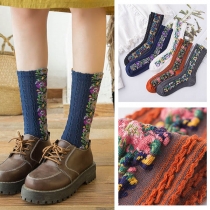 Retro Style Colorful Printed Socks