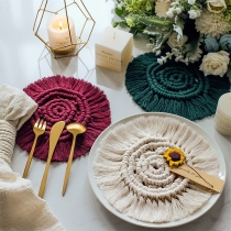 Chic Style Solid Color Hand-woven Tassel Insulation Mat