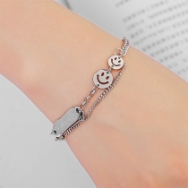 Creative Style Silver-tone Smiling Face Bracelet