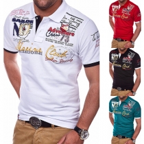 Casual Style Short Sleeve V-neck Man’s T-shirt