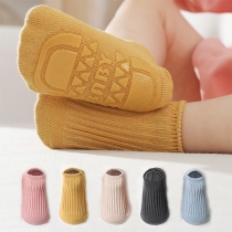 Fashion Solid Color Anti-slip Floor Baby Socks Toddler Socks  2 Pair/Set