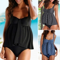 Sexy Backless Sling Top + Briefs Plus-size Swimsuit Set