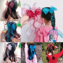 Sweet Style Bow-knot Fishtail Ribbon Gauze Headwear for Children   3 Piece/Set