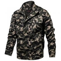 Fashion Camouflage Printed Long Sleeve Stand Collar Man's Jacket