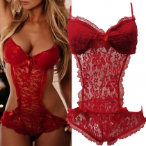 Sexy Lace Spliced Bodysuit Lingerie