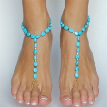 Fashion Handcrafted Imitation Pearls Beach Ankle Chain
