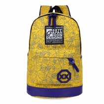 Fashion Contrast Color Canvas Backpack Travelling School Computer Bag