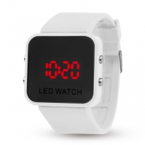 Unisex Mirror Dial LED Digital Sport Watch (White)