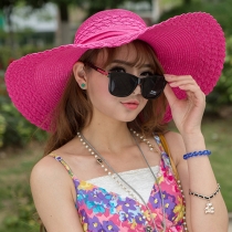 Fashion Bowknot Wide Brim Beach Straw Hat Sun Hat