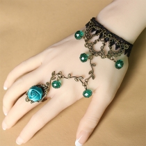 Retro Lace Hand-beaded Ring Bracelet