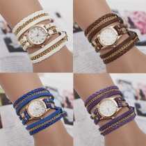 Retro Multi-layer Braided Watch Band Bracelet Watches