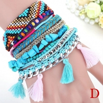 Bohemian Style Hand-braided Beaded Multilayer Bracelet