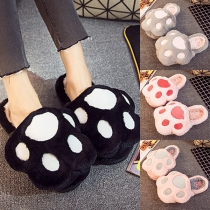 Cute Style Bear's Paw Shaped Plush Home Slippers