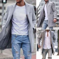 Fashion Solid Color Long Sleeve Men's Coat