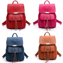 College Style Solid Color Backpack