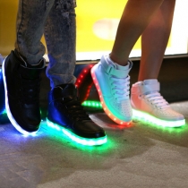 Fashion LED Rechargeable Lace-Up Velcro High Top Sneakers