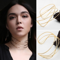 Fashion Gold-tone Alloy Choker Necklace