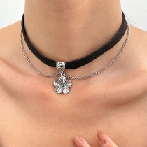 Fashion Style Double-Layer Clover-Shaped Pendant Necklace
