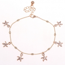 Fashion Alloy Gold Tone Starfishes Anklets
