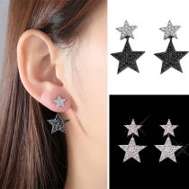 Fashion Crystal Five-pointed Star Shaped Earring