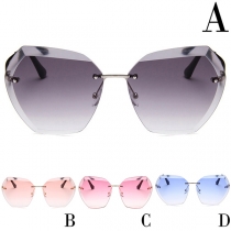 Fashion Frameless Irregular Lens Sunglasses