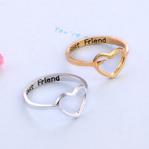 Simple Style Hollow Out Heart Shaped Ring