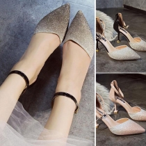 Fashion Pointed Toe High-heeled Ankle Strap Stilettos