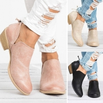Fashion Flat Heel Pointed Toe Slip-on Ankle Boots Booties
