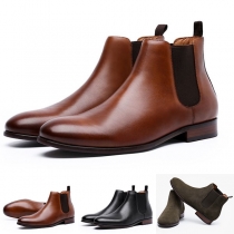 Retro Style Flat Heel Round Toe Man's Ankle Boots