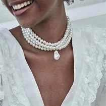 Fashion Multi-layer Pearl Choker Necklace