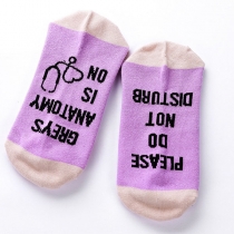 Fashion Letters Printed Contrast Color Socks