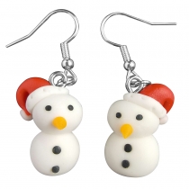 Cute Style Snowman Shaped Earrings
