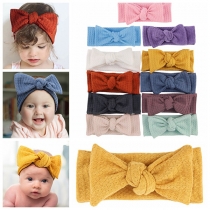 Sweet Style Solid Color Bow-knot Elastic Headband for Babies 2 piece/set