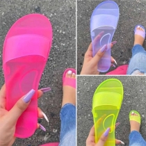 Casual Style Candy Color Jelly Slippers
