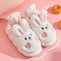 Cute Rabbit Warm Non-slip Thick Plush Slippers