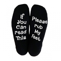 If You Can Read This Rub My Feet Socks-Cute Letter Printed Sock 2 Pairs/Set