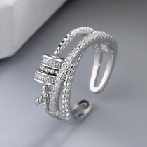 Double Layer Fashion Multi-Loop Anti-Anxiety Decompression Ring Adjustable Open Ring