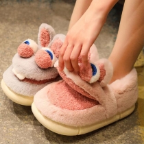 Bucktooth Rabbit Fur Slippers Warm Thick Cotton Slippers