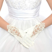Fashion Lace Spliced White Gloves