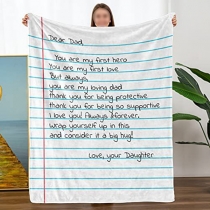 Fashion Letter Shape Flannel Blanket Gift for Mom/Dad/Grandma/Sister
