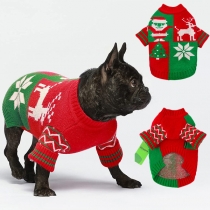 Fashion Warm Wave Printed Pet Clothing for Christmas
