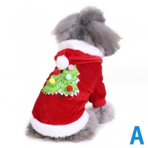 Contrast Color Plush Spliced Knitted Christmas Tree Clothes for Pet
