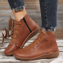 Mid Top Casual Martin Boots Short Flat Boots for Easy Styling
