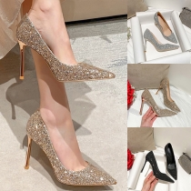 Bling-bling Pointed-toe High-heeled Shoes for Party/Wedding