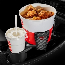 Dual Layer Car Cup Holder with Multipurpose Storage Rack
