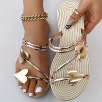 Fashion Open Toe Non-Slip Sandals: Mini Heart Shaped Flat Sandals