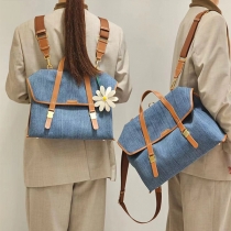 Multipurpose Denim Backpack: Handheld, Shoulder, and Crossbody Bag for Women